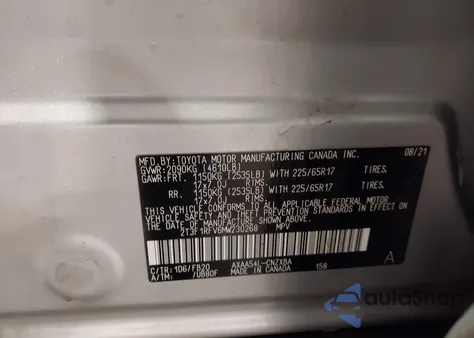 2021 Toyota Rav4 Le z USA, uszkodzony, nr VIN 2T3F1RFV6MW230268